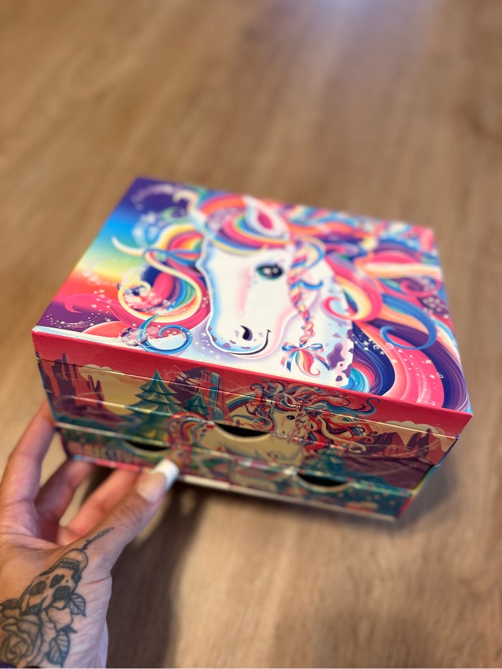 Lisa Frank Vintage Y2K Rainbow Unicorn Jewelry Organizing Cosmetic Box